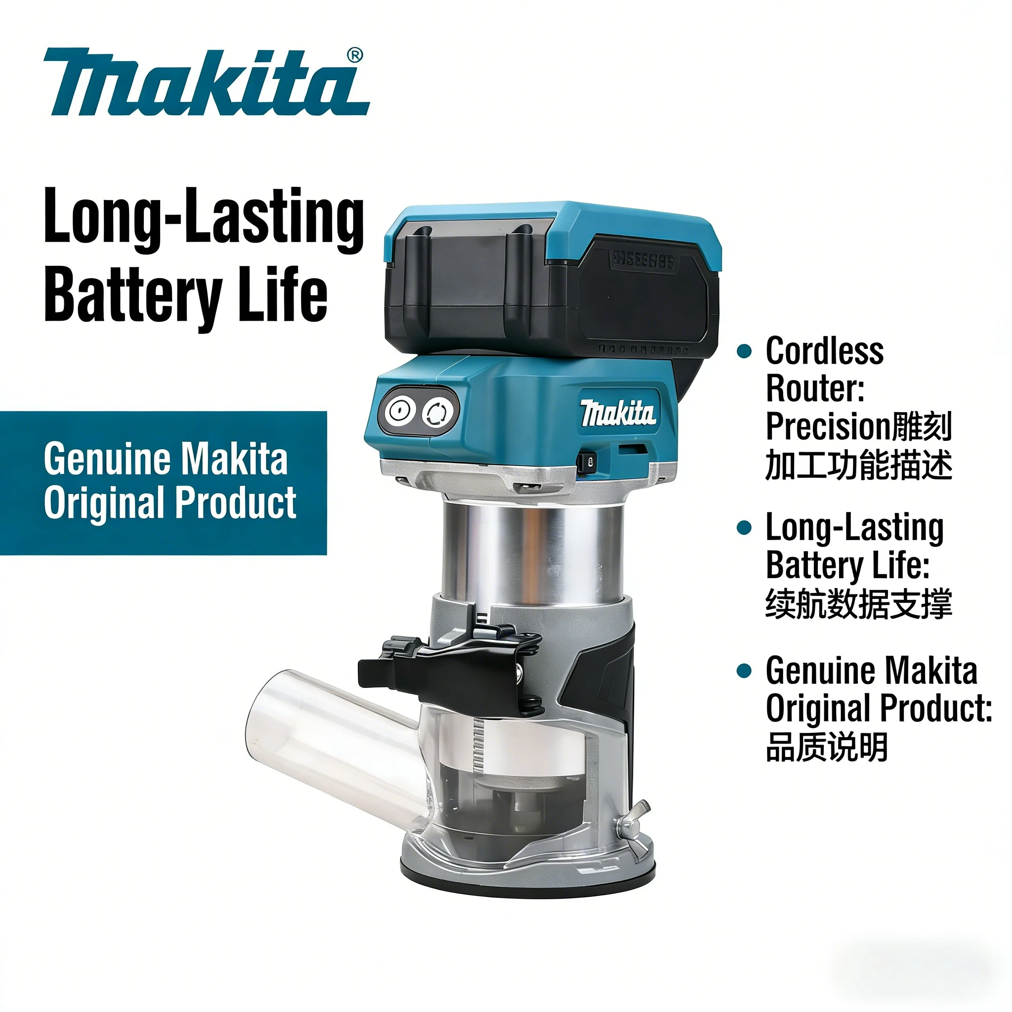 

Новая оригинальная беспроводная фрезерная машина Makita 18V - многофункциональный инструмент для столярных работ, нарезки пазов и резки