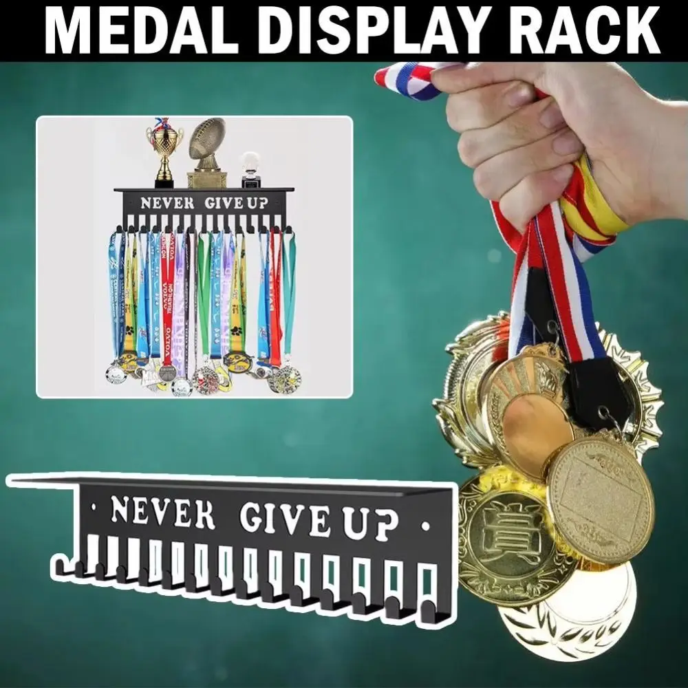 Portable Wall Mount Medal Display Stand Metal Large Capacity Medal Storage Rack Award Holder for Racing Sports Karate
