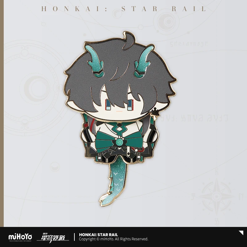 Official  Honkai Star Rail Dan Heng March7th Q Version Doll Rocking Music Metal Keychain Pendant Keyring Bag Toy For Kids Emble