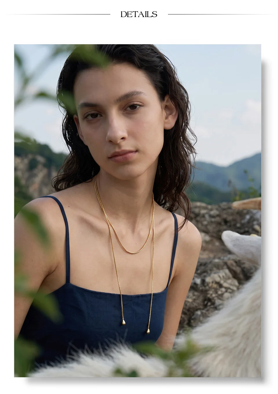 Yhpup 130cm Stainless Steel Chain Stackable Necklace 16K Gold Color PVD Plated Waterproof Distinctive Jewelry