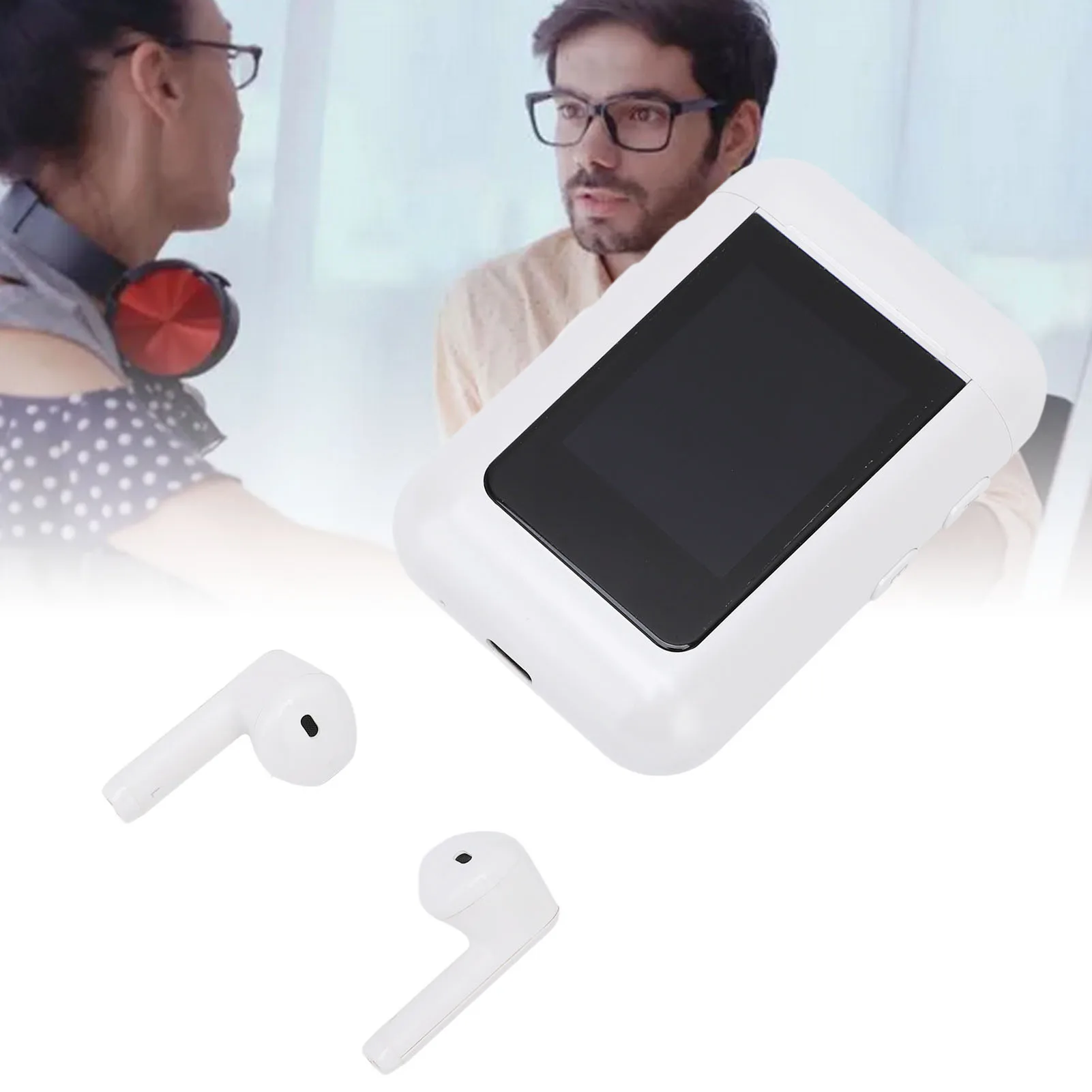 Language Translation Earbuds 144 Languages Translation Earphone LCD Screen AI Interaction Noise Reduction Bluetooth for Travel