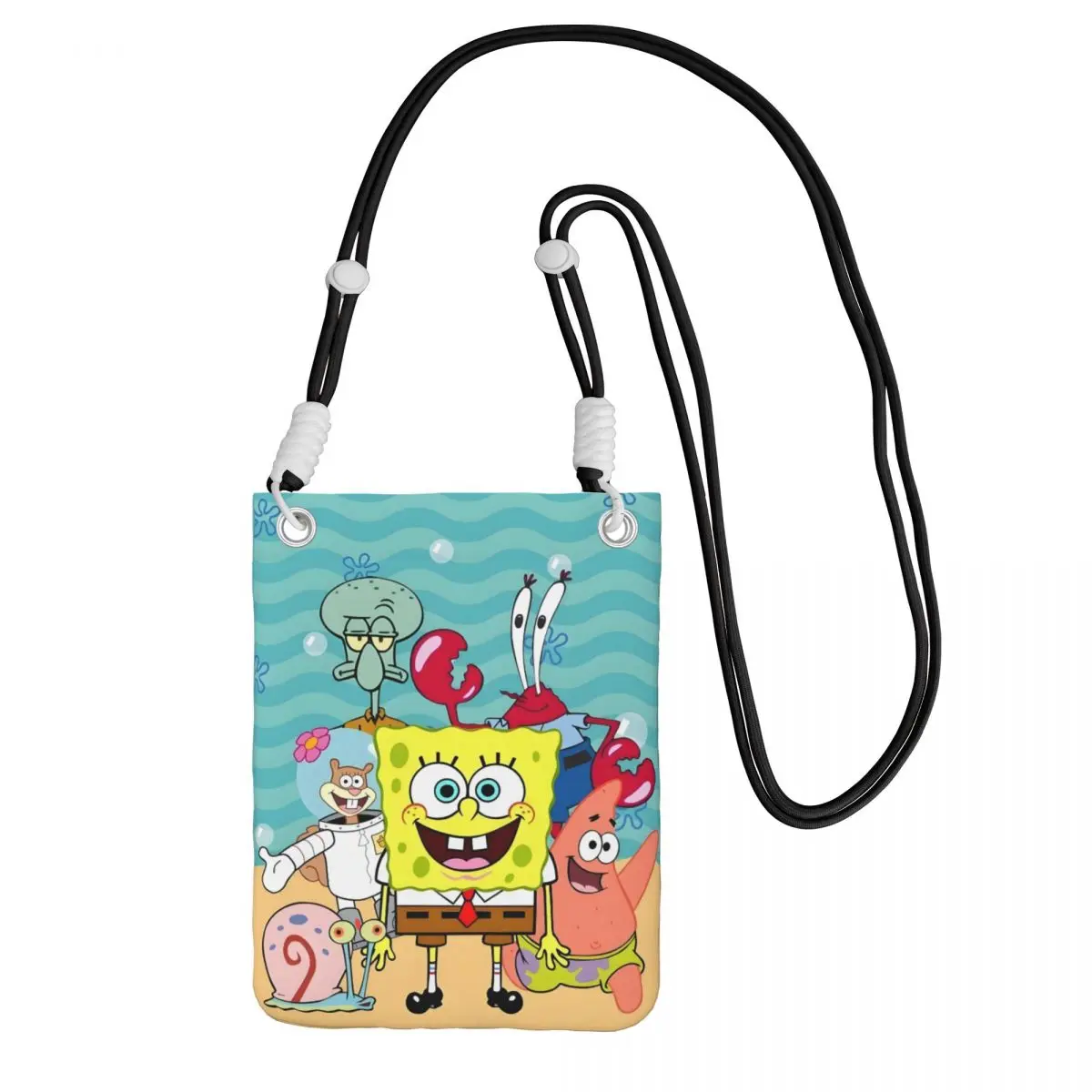 

Custom SpongeBobed Mobile Phone Bag for Traveling Men Women Animated Comedy Small Crossbody Purse Smart Phone Wallet With Strap