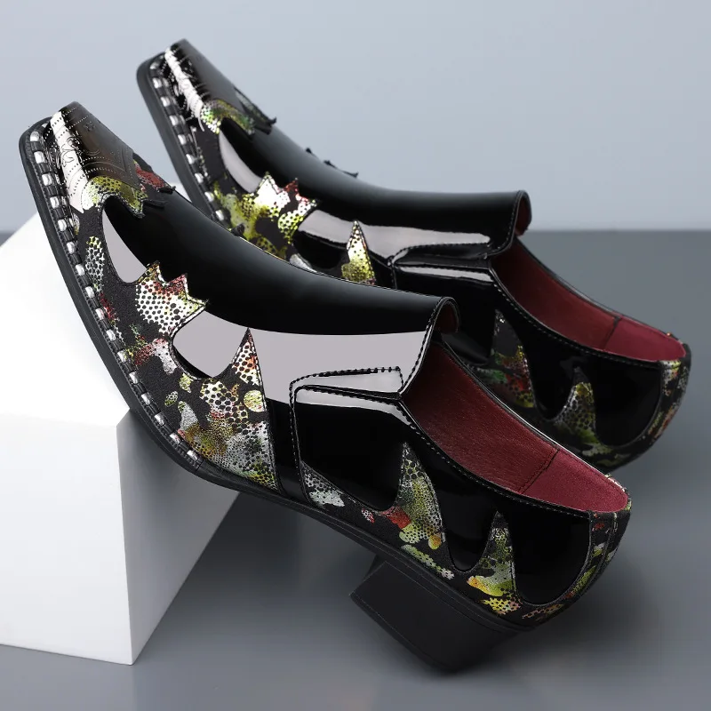 New Black Shine Shoes Mirrored Dress Shoe Man 2027 Loafers Wedding Dress Office Formal Shoes for Man Tuxedo Business Mocasines