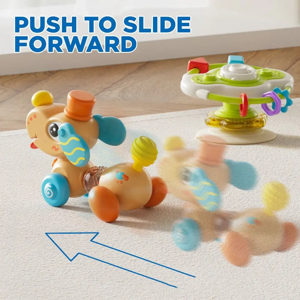 Baby Walker Traction Walking Cartoon Pet Horse Model Dining Table Puppy Suction Cup Interactive Infant