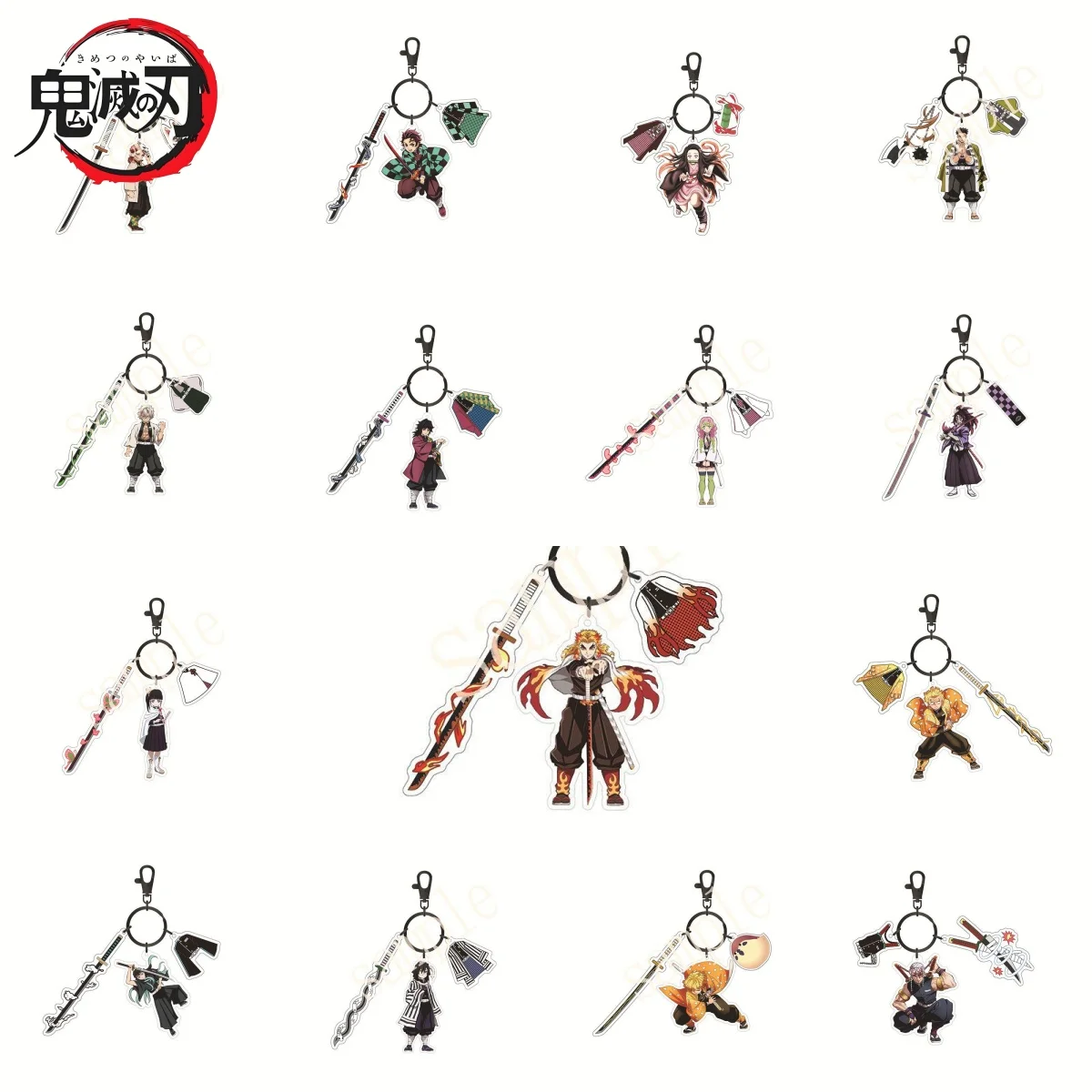 

Anime Demon Slayer Animation Acrylic Keychain tanjiro kamado nezuko kamado Schoolbag Pendant Cartoon Character Design Kids Gift