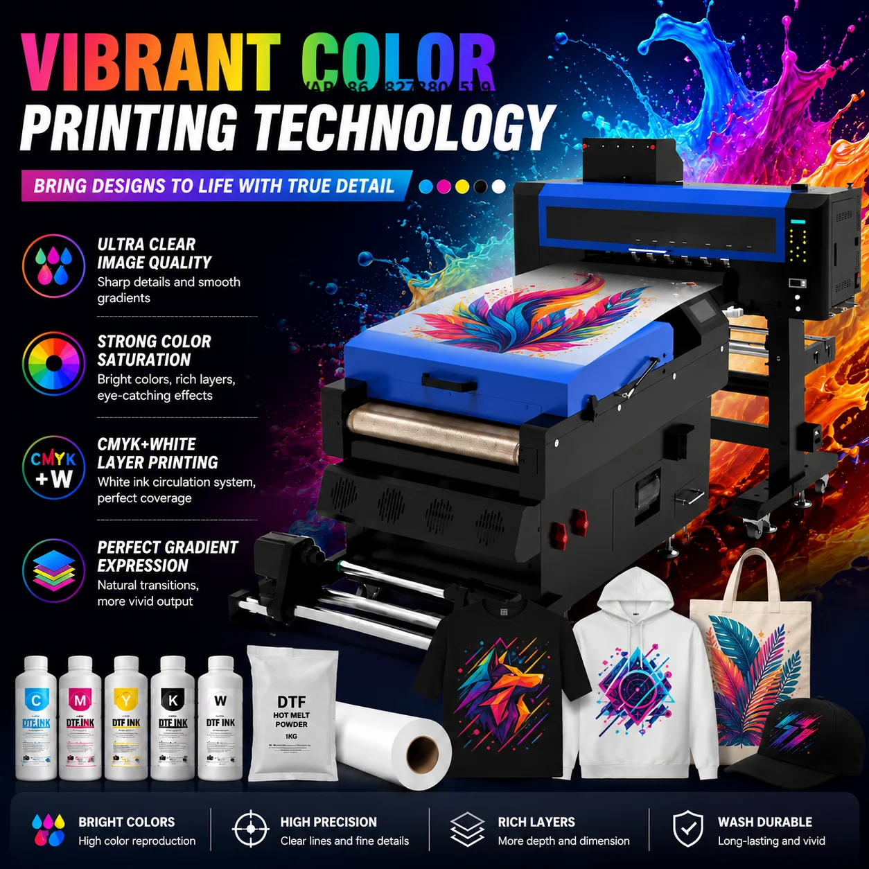 A1 A2 A3 A4 Dtf Printer 60cm Large Format Direct to Film Transfer Printing Machine DTF Printer
