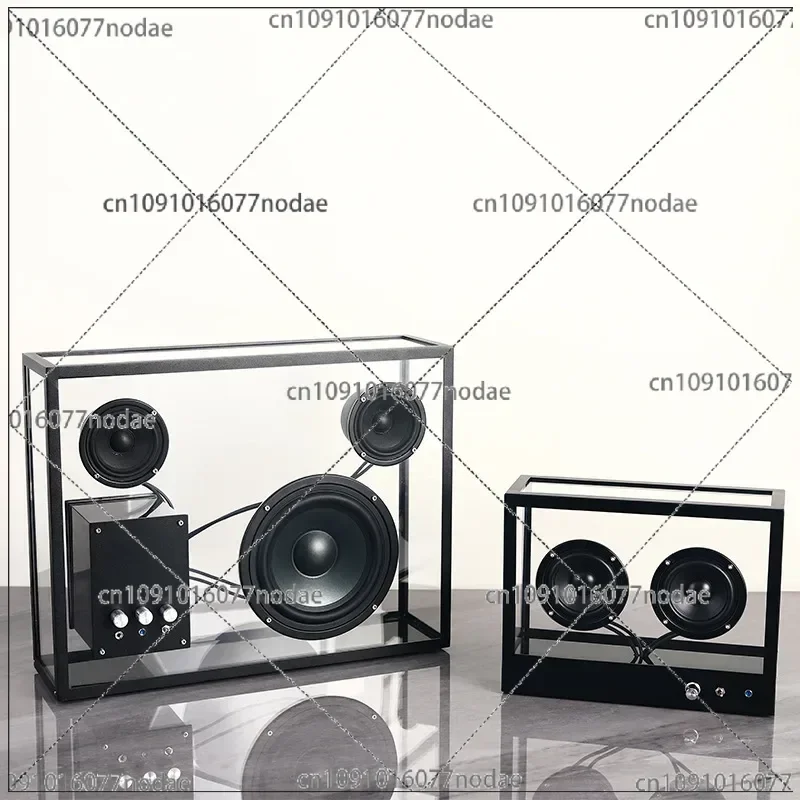 

Retro Transparent Subwoofer Wireless Hi-Fi Bookshelf Bluetooth Speakers AUX Computer Loudspeaker Creative Decoration Acoustics