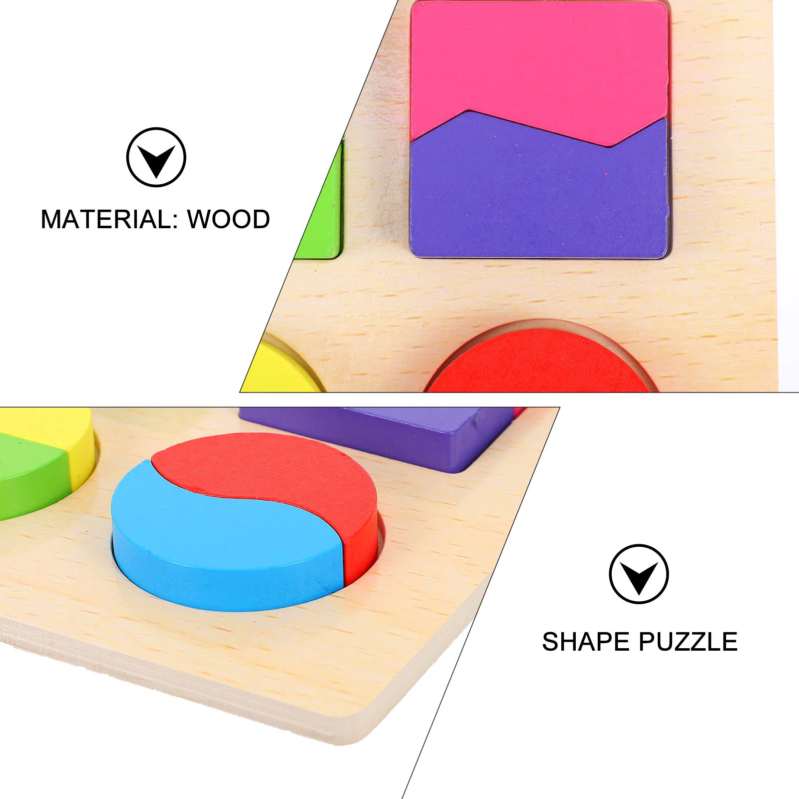 1 Juego de rompecabezas con forma de madera para niños pequeños, bebés, niños, aprendizaje temprano, desarrollo educativo del cerebro, juego de clasificación geométrica de madera