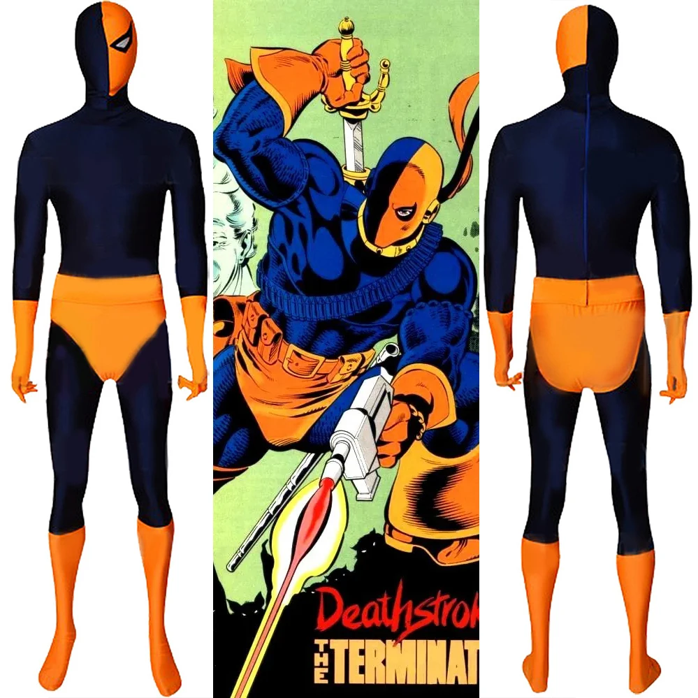 Deathstroke Cosplay Boys 3D Printed BodySuit Slade Joseph Wilson Superhero Spandex Basic Zentai Outfit Halloween Costume Adult