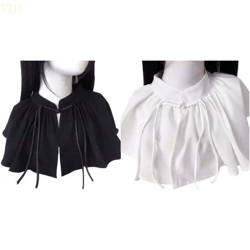 

T21F Elegant Gothic Shawl Japanese False Collar Shoulder Wrap for Sweet Fashion Lover and Subculture Enthusiasts