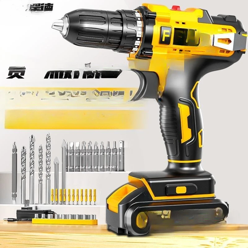 

Hand electric drill lithium electric drill, high-power household impact charging drill, wall lithium battery electric screw