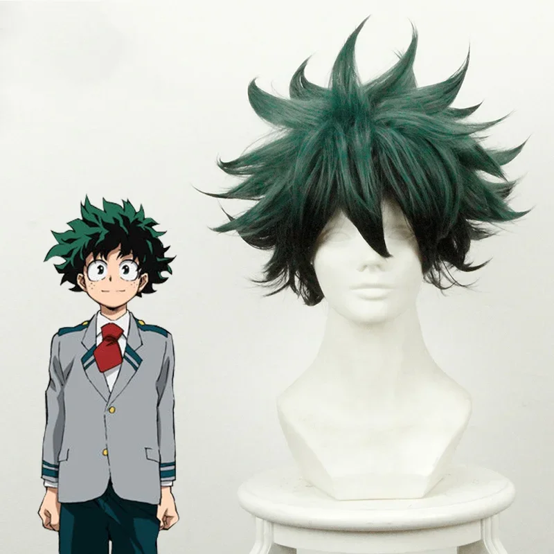 Anime My Hero Academia Midoriya Izuku Cosplay wig Green to dark green wig for Halloween Christmas Party Masquerade Anime Shows