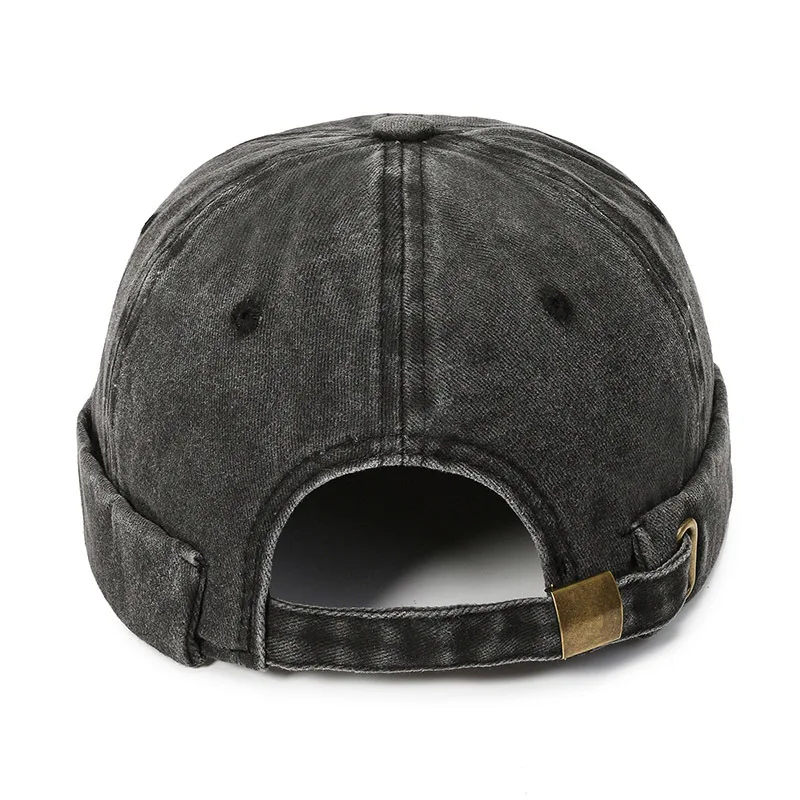 Gorro de rua sem brimless skullies boné de hip hop chapéus masculinos de cor sólida chapéu de docker portátil vintage chapéus unisex chapéu de