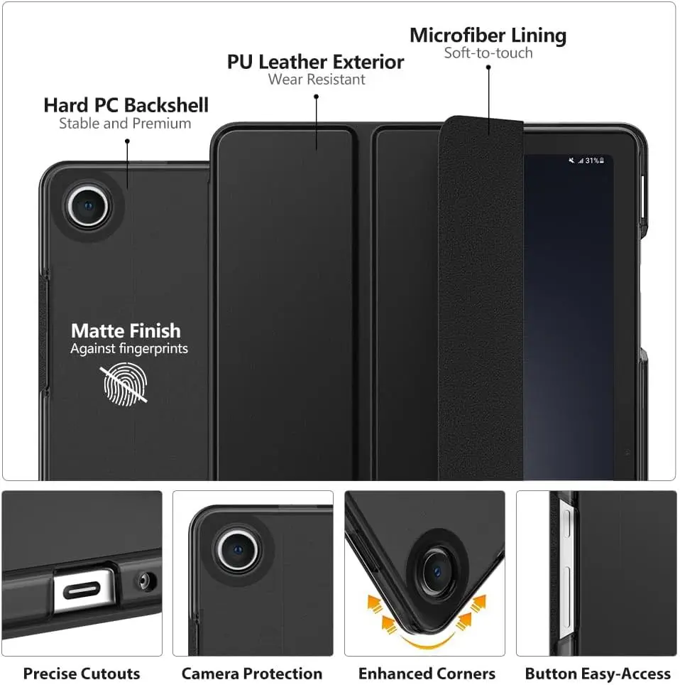 Case for Galaxy Tab A9+/A9 Plus 11 inch 2023, Slim Stand Protective Smart Cover Translucent Back Shell for Tab A9 Plus Tablet