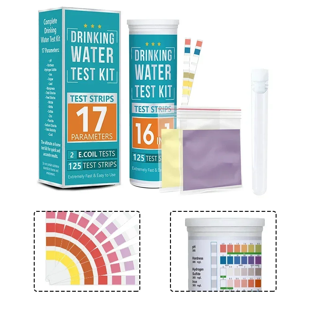 17 In 1 Drinking Water Quality Test Kit Hardness Test Bacteria Test Pad Home Tap PH Test Outdoor Hot Tubs Water Testing Product