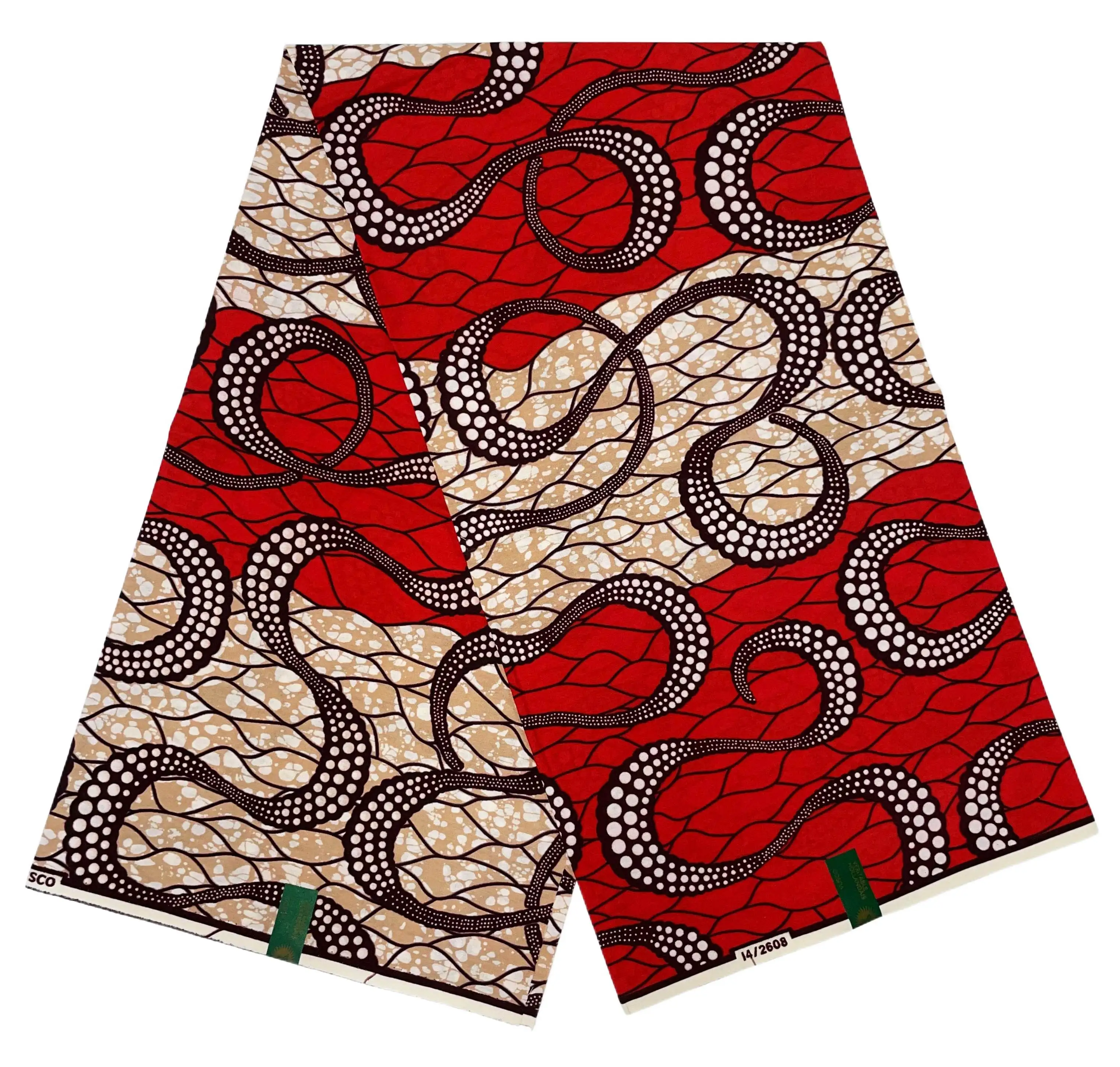 2024 Newest Fashion African Wax Fabric 100% Cotton Nigeria Ankara Wax Fabrics Block Prints Batik High Quality Wax Sewing Cloth