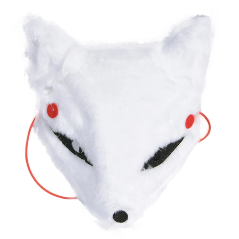 

Halloween Mask Plush Foxes Mask Masquerade Mask Full Face Mask Animal Mask Dress Up Mask Foxes Face Mask for Party