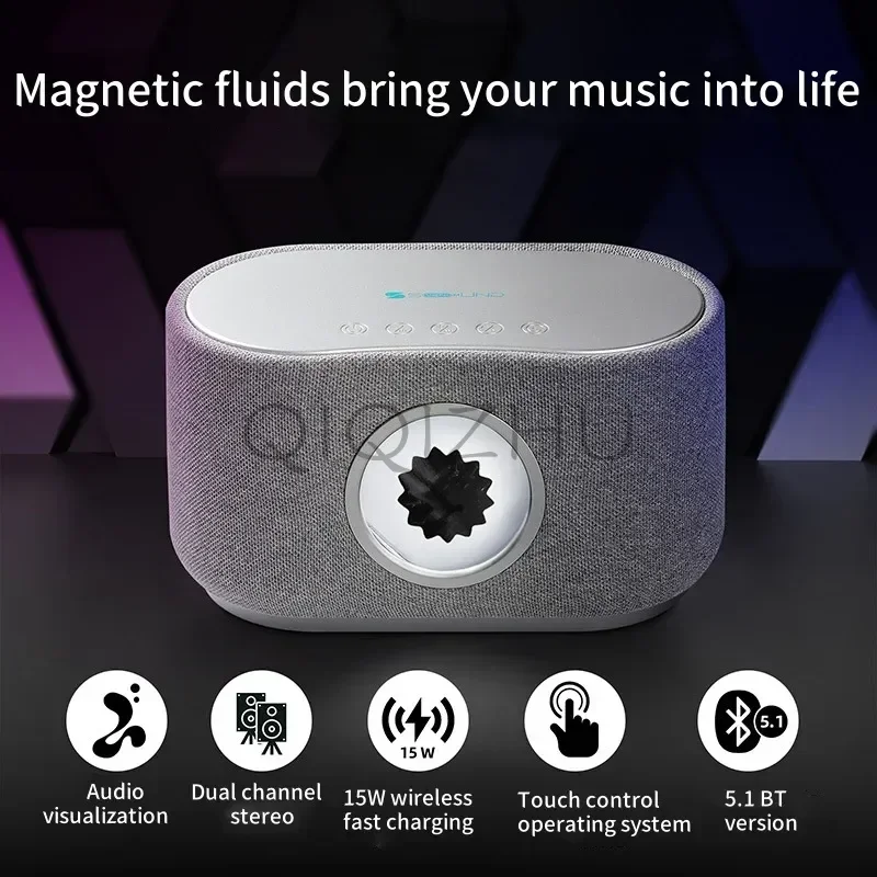 Acoustic Magnetic Fluid Bluetooth Speaker with Wireless Charging Function HIFI Visualization Floating Ferrofluid Symbiotic Box