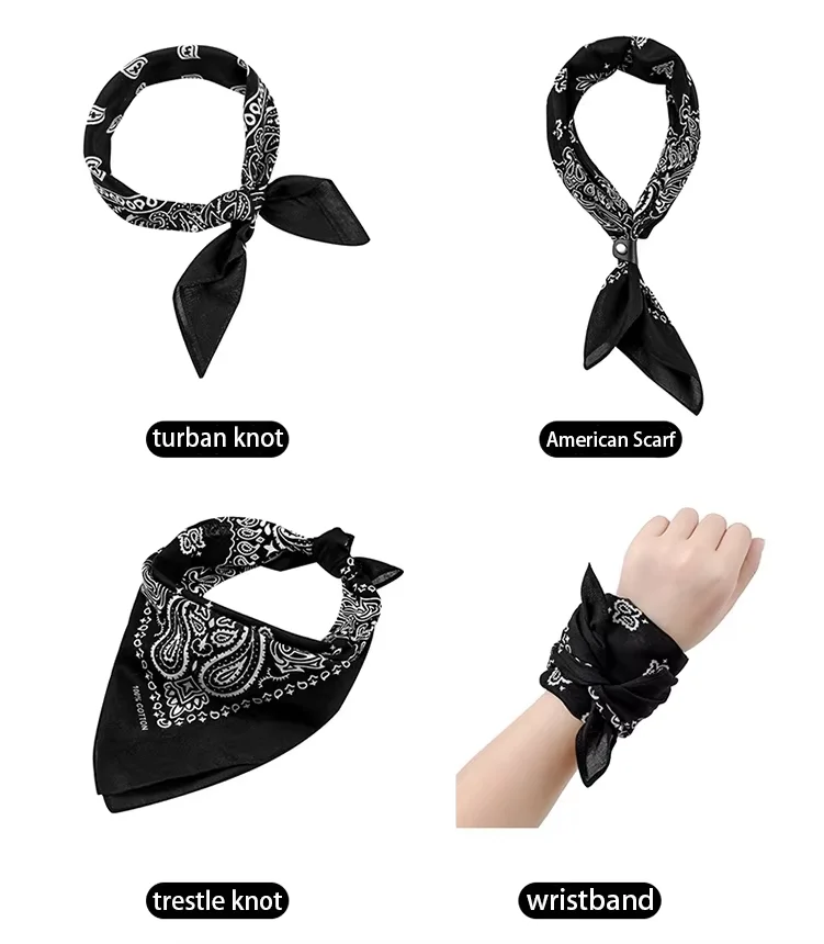 55*55 سنتيمتر بيزلي الهيب هوب ساحة باندانا في الهواء الطلق الدراجات متعددة الوظائف عصابة رياضية للرأس للجنسين الجمجمة الكاجو المطبوعة منديل #6