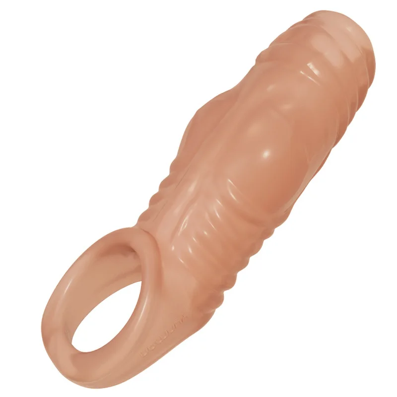 TPE Penis Enlargement Sleeve Dick Extender Condom Penis Enlarger Ring Glans Sex Toys For Men Delay Ejaculation Hole on the Top