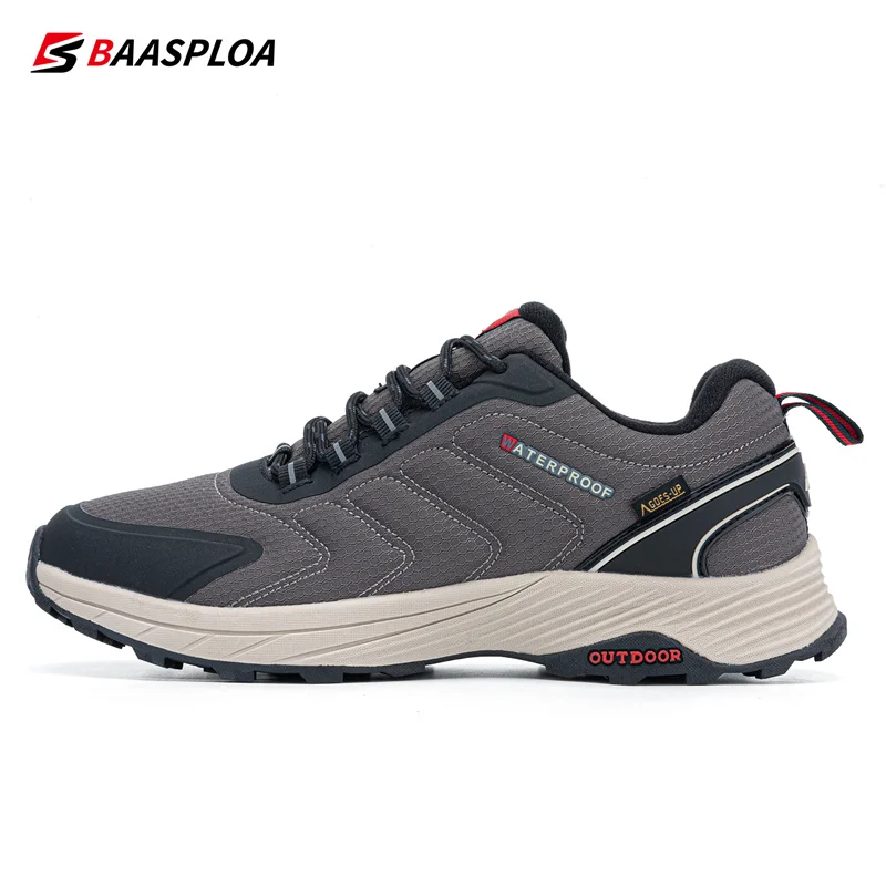 Baasploa New Arrival Classics Men Hiking Shoes Men Outdoor Jogging Sneaker Waterproof Lace Up Men Sport Shoe Male Walking Shoes