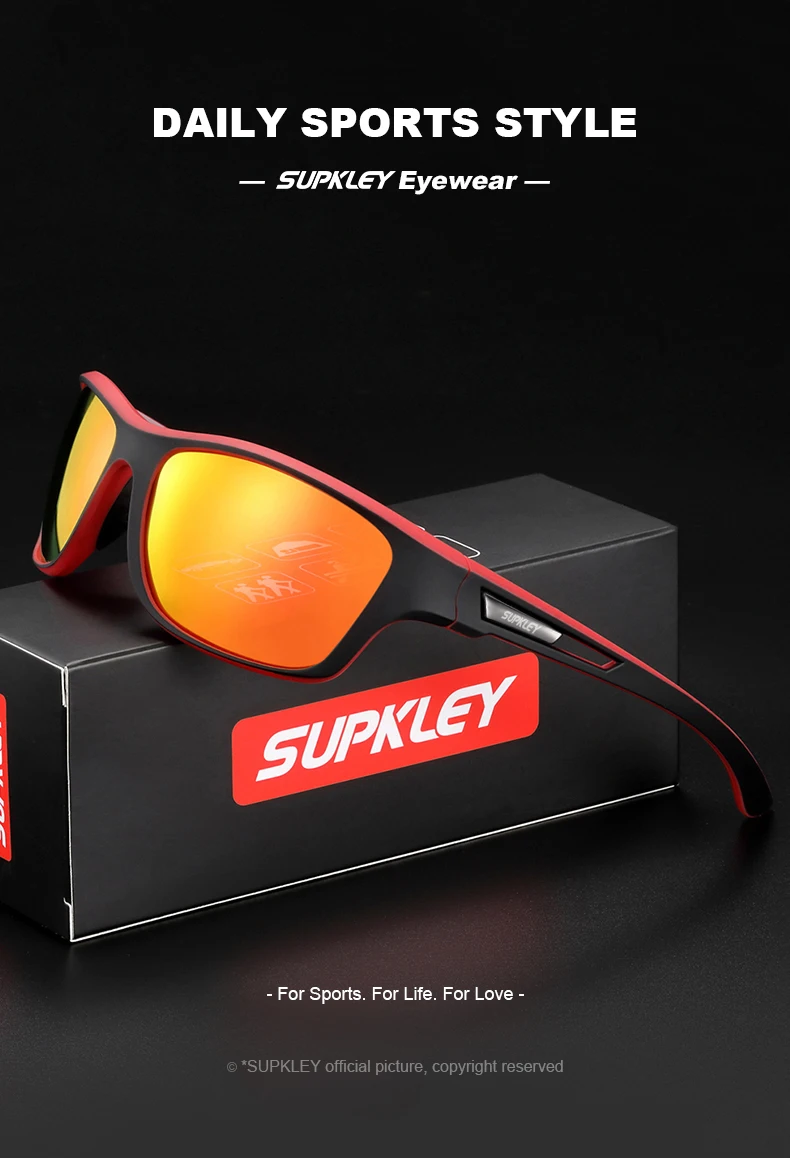 Supkley Männer polarisierte bunte Sonnenbrille Mode Sport Sonnenbrille uv400 Männer Frauen Bergsteiger brille – Detail 1