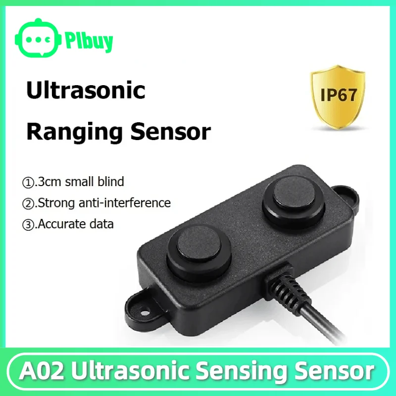 A02 Ultrasonic Sensing Sensor UART Waterproof Ranging Module 450cm RS485 I2C PWM Robot AGV Small Ultrasonic Sensor