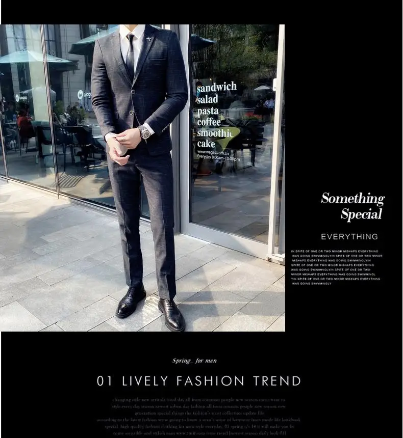 2023 Men's British Fashion Three-piece Set Slim Fit Suit Vest Trousers Ensemble Handsome Trendy All-in-one Banquet Blaze 28 S21c379ca73f94542a57433dd009ccef2n