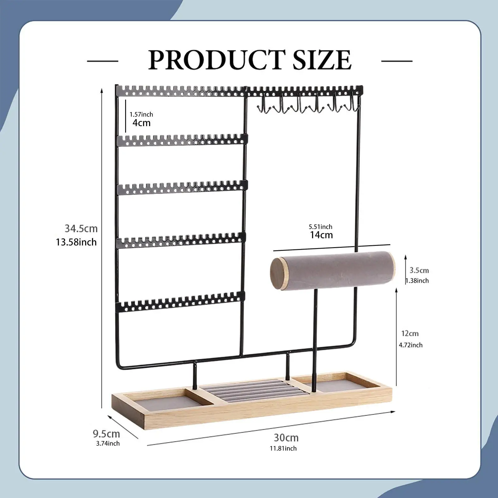 حامل عرض المجوهرات، منظم القلادة، حامل الأقراط، حامل السوار للنساء #6