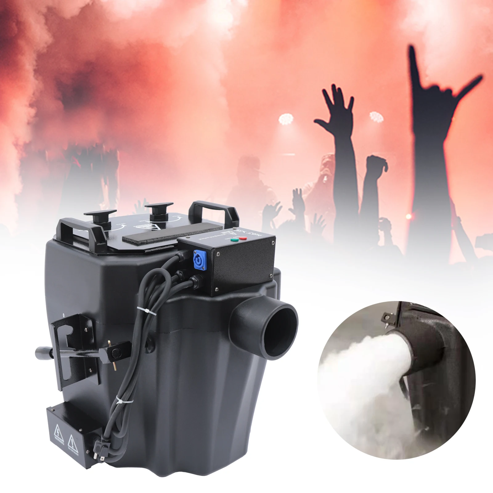 

4000W Solid Dry Ice Fog Machine 86-230℉ Temperature Adjustable Smoke Machine with Tube 2152ft² Coverage for Wedding