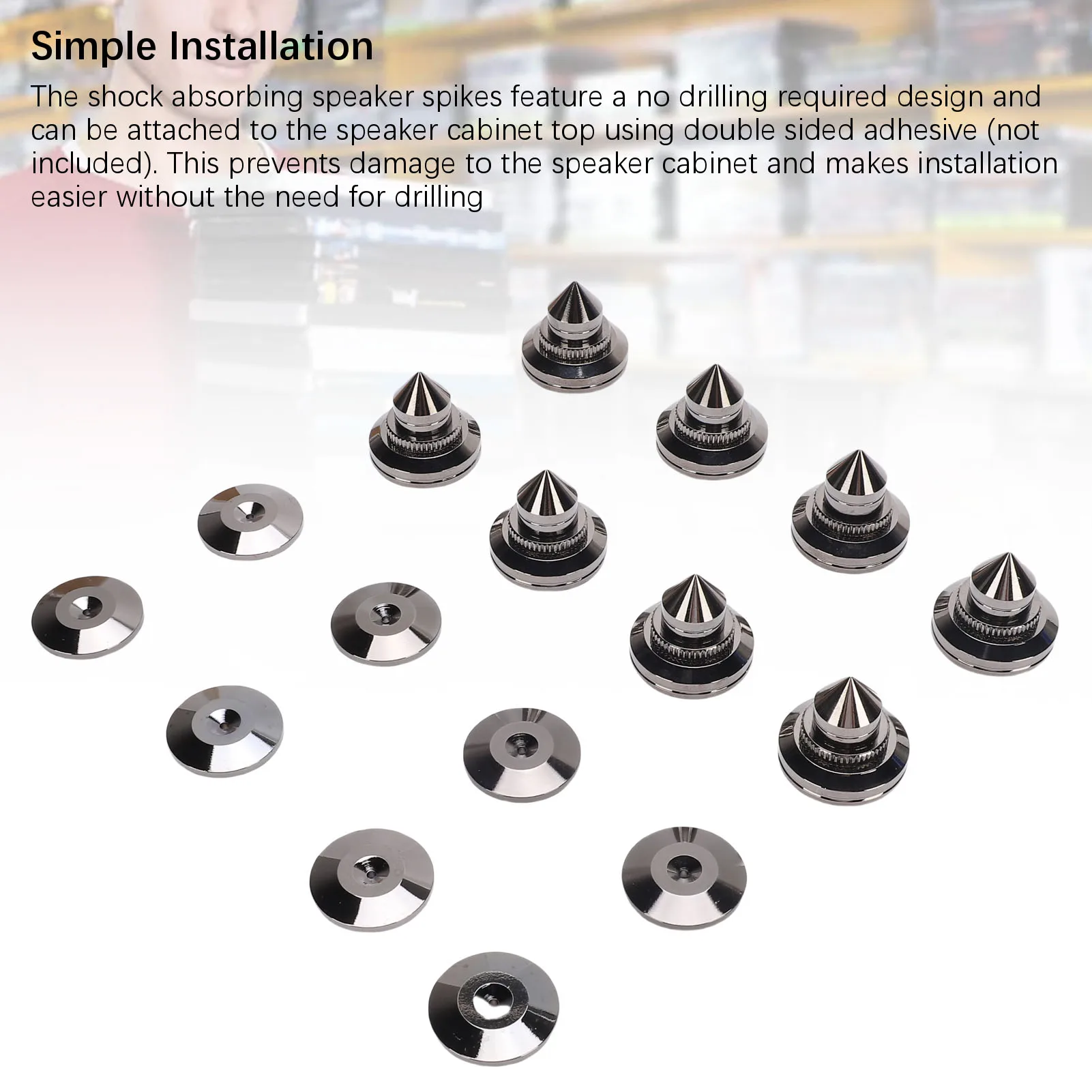 8PCS Lautsprecher Basis Spikes Einstellbare Höhe Lautsprecher Isolation Ständer Füße Polieren Prozess Einfache Installation für CD DVD Spieler