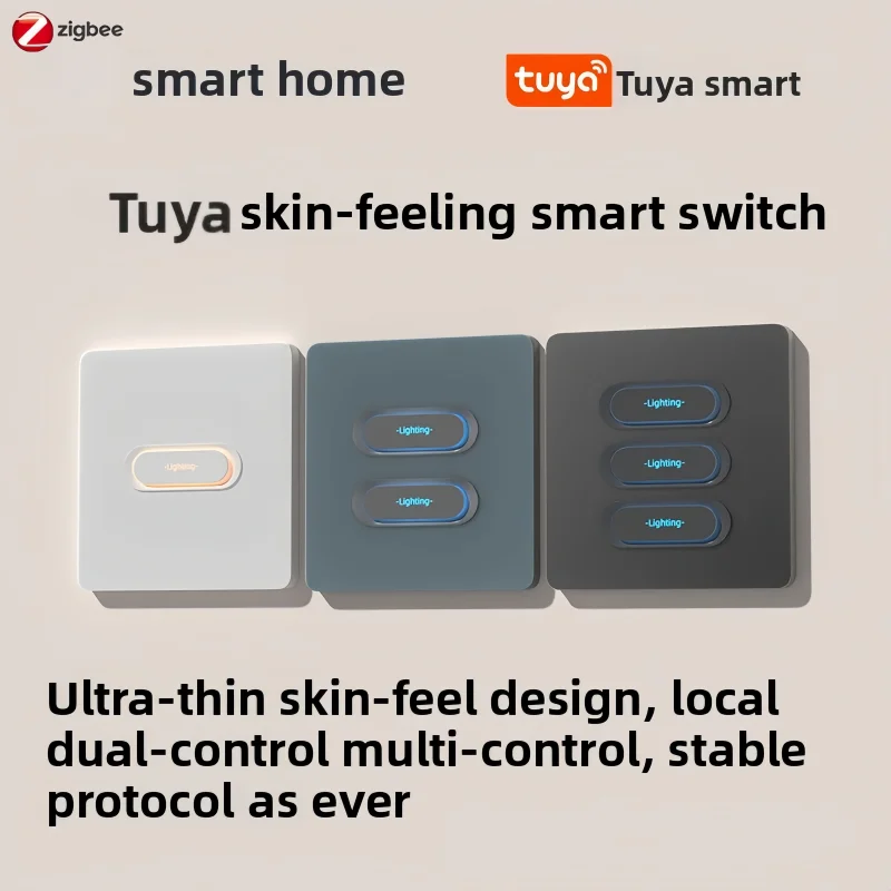Tuya Zigbee Intelligent Button Switch Dual Control Multi-Control Smart Home Time Voice Control Remote Switch 86 Plate