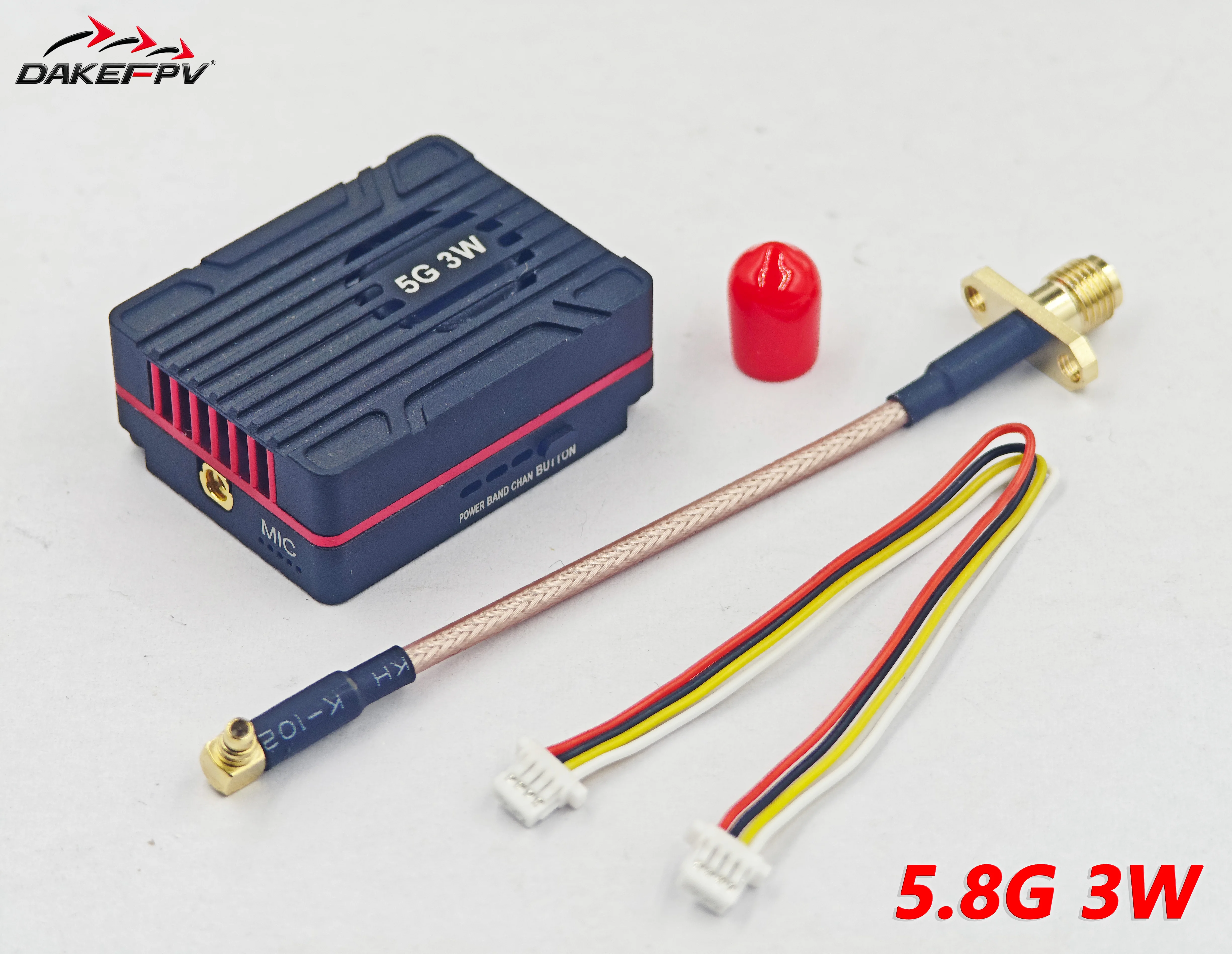 

DAKEFPV 5,8G 3W VTX видеопередатчик Корпус с ЧПУ Встроенный микрофонный вентилятор для RC FPV Racing Drone