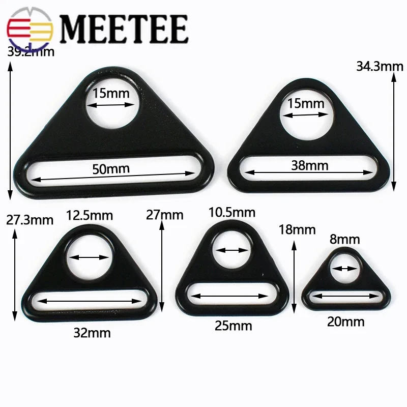 10Pcs 20-50mm Metal Triangular Sliding Buckle Bag Should Strap Hook Anti-skid Belt Connection Clasp DIY Hardware Accessory
