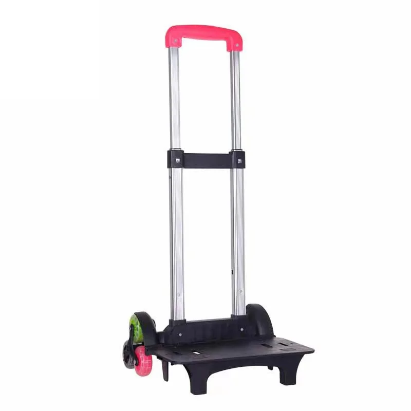 Kids Backpack Trolley Cart With Universal Base Plate Adjustable Telescopic Handle Rolling School Bag Holder For Heavy Books