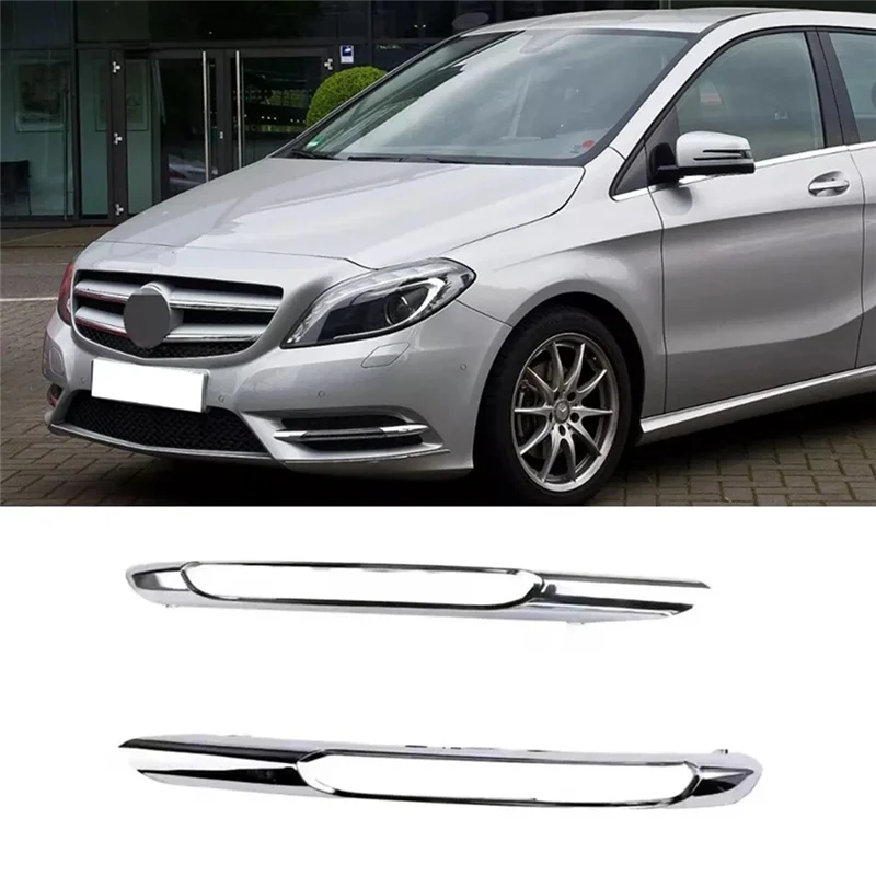 

ABQB-Front Bumper Side Fog Light Grille Trim Chrome 2468850474 2468850574 For Mercedes Benz W246 B180 11-14