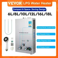VEVOR 6L-18L Propane Gas Tankless Water Heater, Bathroom heating instant,Outdoors Water Heater Boiler Car Camping