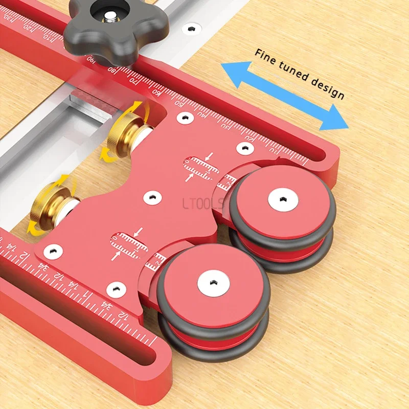 Imagem -02 - Estoque Ajustável Feather Loc Board Multi-purpose Clear-cut Anti Rebound Segurança Empurrando Ferramenta Auxiliar Guias-roller Guides