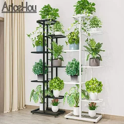 Plant Stand Metal Multiple Flower Pot Holder Shelf Indoor Outdoor Planter Display Shelving Unit for Patio Garden Living Room