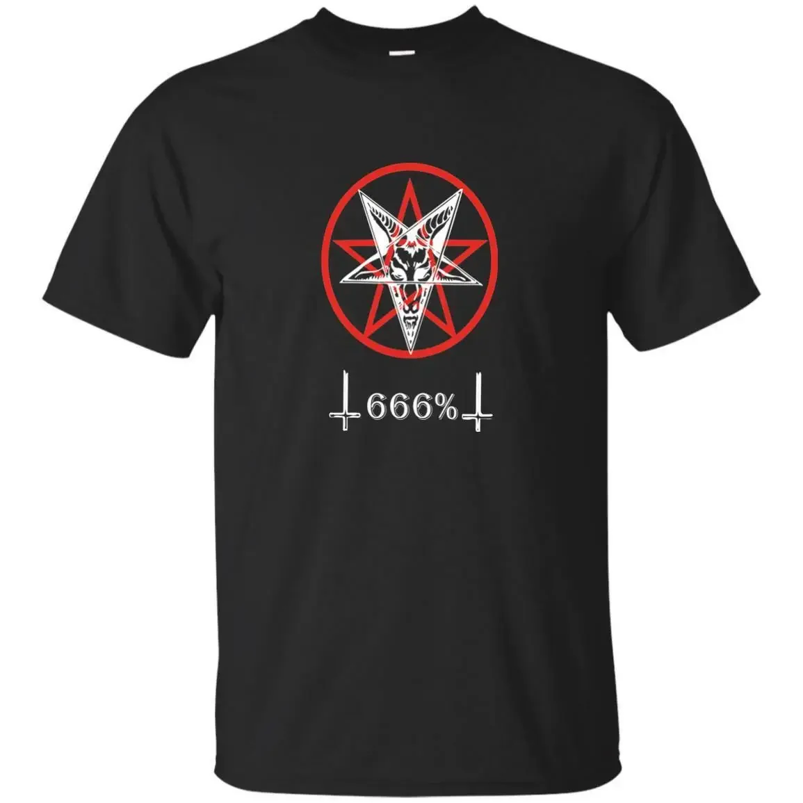 

Satanic Pentagram Baphomet Inverted Cross Gothic T-Shirt 100% Cotton O-Neck Summer Short Sleeve Casual Mens T-shirt Size S-3XL