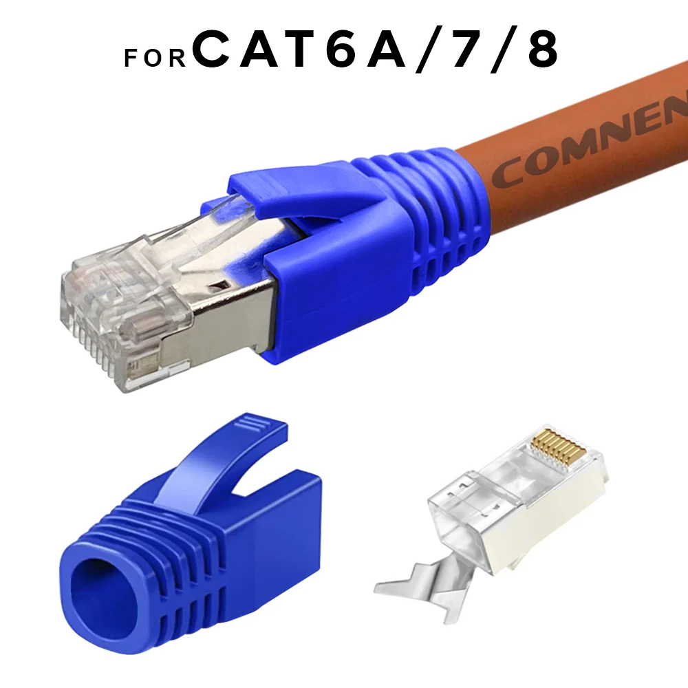 COMNEN CAT7 CAT6A Strain Relief Boots 2-200pcs RJ45 Cable Connector Plug Covers Ethernet Network Cable 8.5mm for CAT8 CAT7 CAT6A