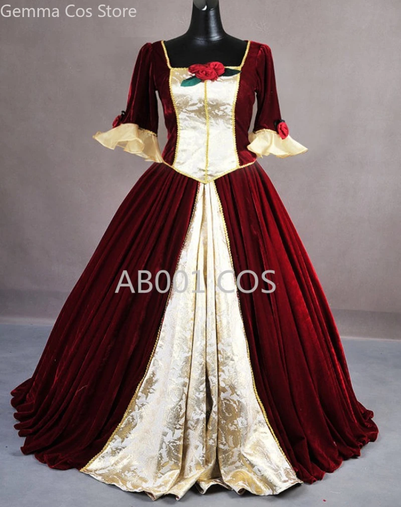 

Custom-Made Dark Red Belle Princess Costume Belle Cosplay Costume For Women