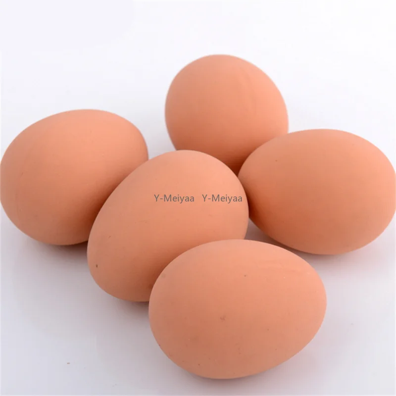 1/3/5/10PCS Realistische Hüpfende Eier Gefälschte Gummi Hüpfende BälleModell Bauernhof Huhn Nesting Henne Schlüpfen Ei Haustier Spielzeug Streich Witz – Detail 3