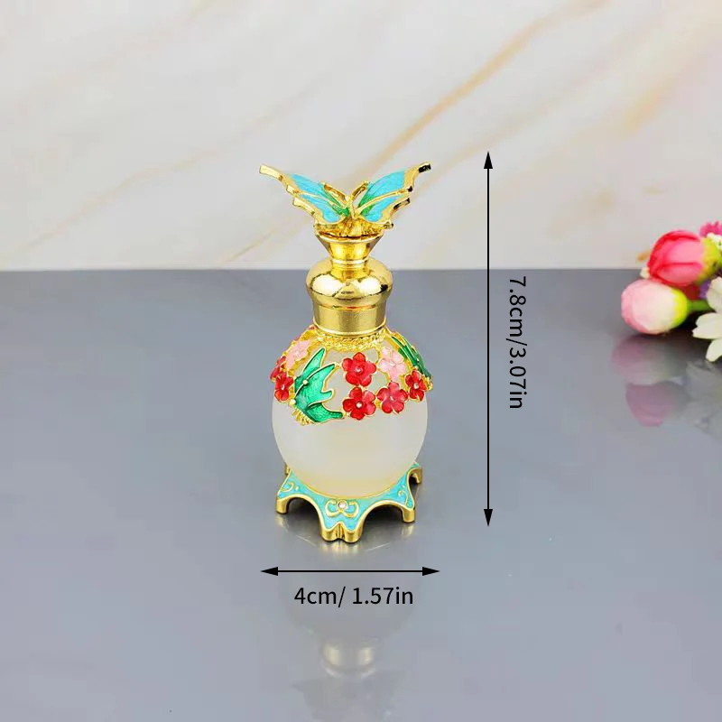 15ML Vintage Perfume Bottle Empty Essential Oils Dropper Bottle Refillable Container Sub-bottle Butterfly Bottle Decorative Gift