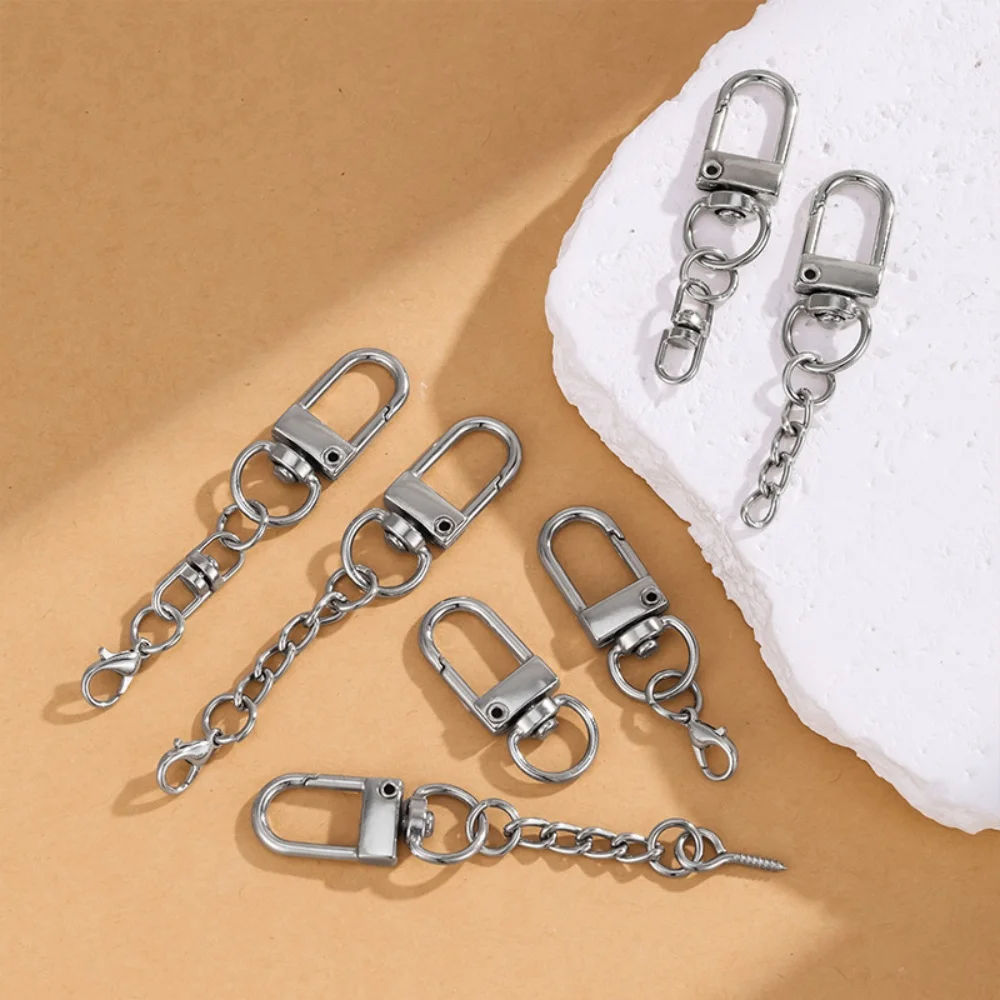 10pcs Silver Color Alloy Snap Lobster Clasp Hooks Buckle Connector for DIY Key Chain Jewelry Making Finding Key Chain Accessory