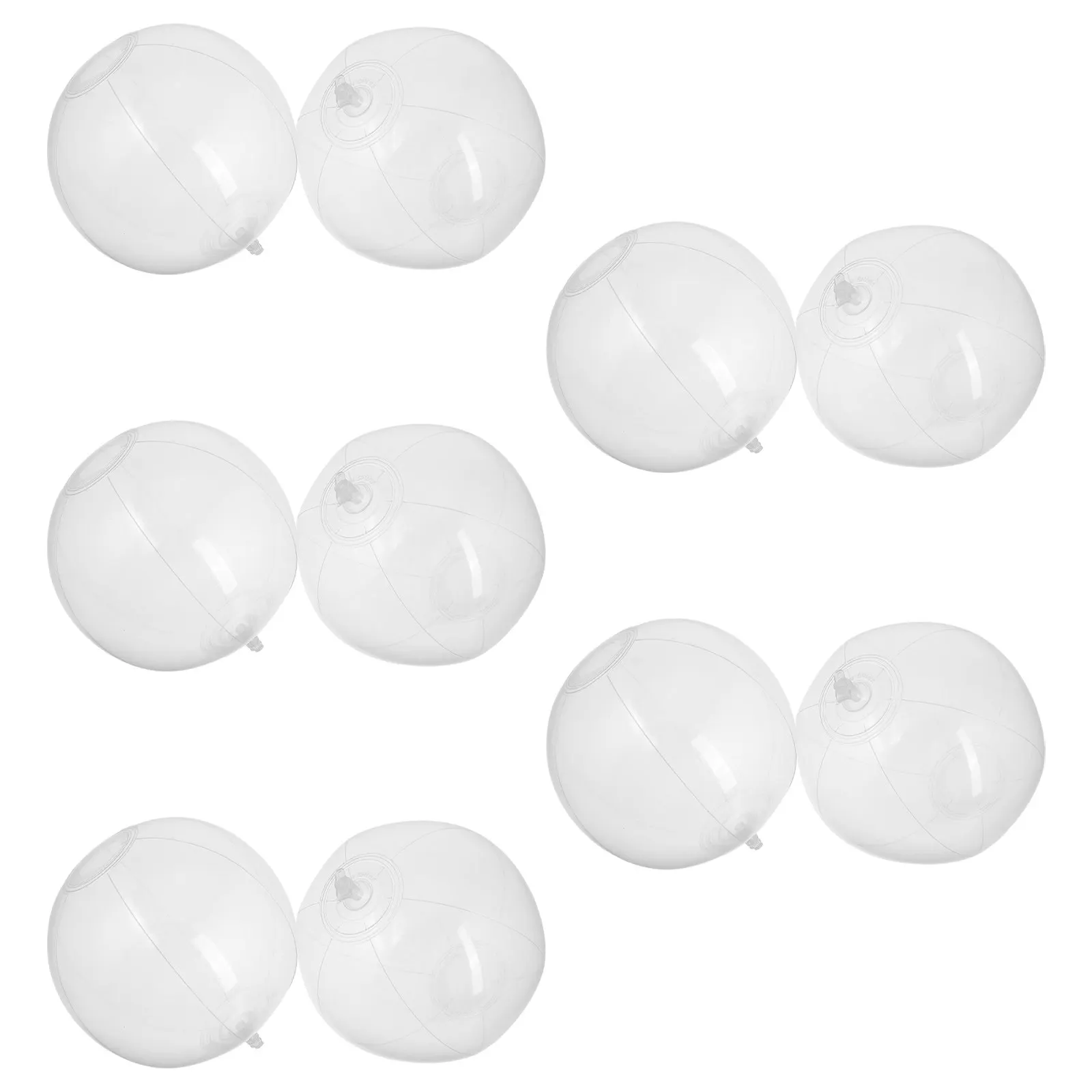10Pcs Clear Inflatable Beach Ball Transparent Summer Pool Party Water Games Outdoor Swim Ball Party Games Pool Balls Clear