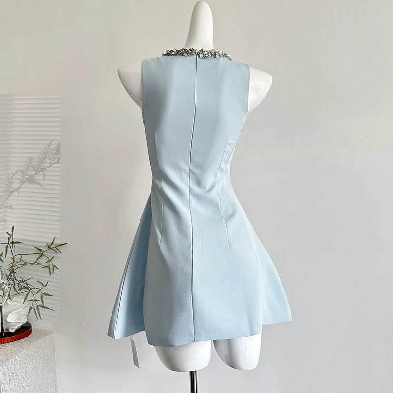 Pailletten kleine geur korte jurken vrouw zoete mode zomerjurk feest vestidos roupas feminina mini-jurk met ritszak