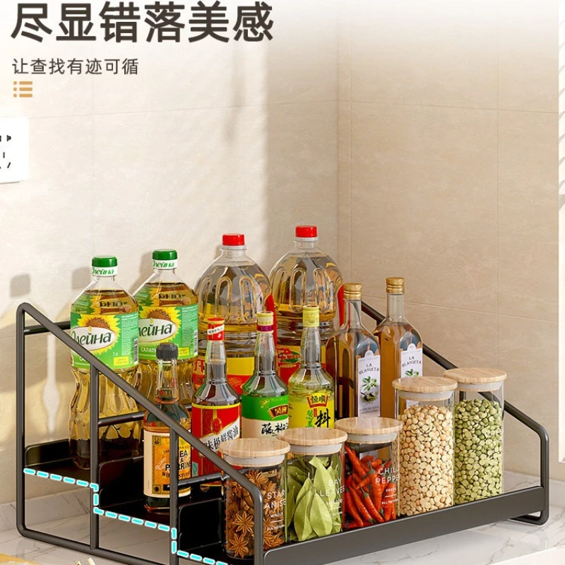 Multi Layer Multi Function Household Kitchen Countertop Spice Storage Rack Condiment Seasoning Sorting Organizer Holder