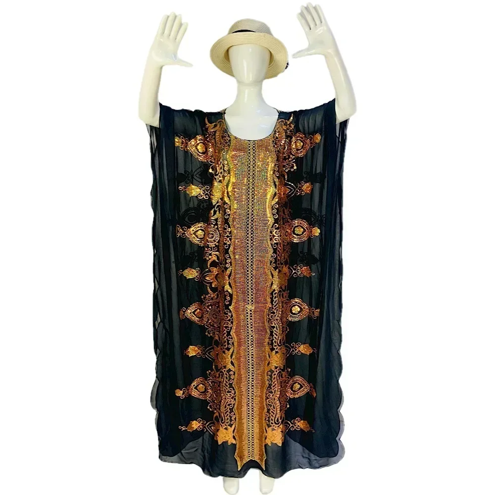 

Customized Customized Sequin Plus Size African Dresses for Women Summer African Half Sleeve Party Evening Long Maxi Gowns Musli