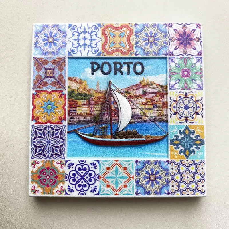 

Portuguese Creative Tile 3D Fridge Magnet Porto Travel Souvenir Decoration Collectible Gift